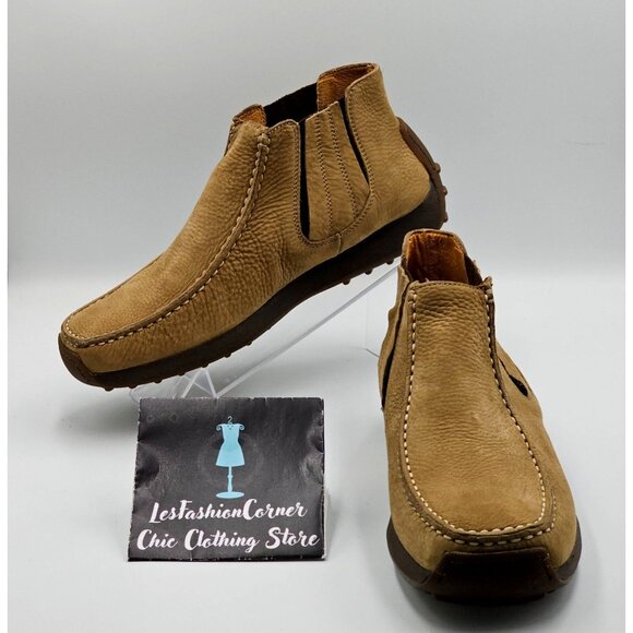 Geox Mens Tan Suede Leather Respira Slip-On Chelsea Chukka Boots Sz 10 (43) 2834 - Picture 1 of 16